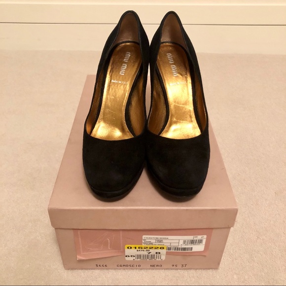 Miu Miu Black Suede Pumps - Picture 2 of 7